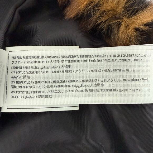 Abercrombie & Fitch Mini Puffer Jacket Leopard Faux Fur Coat Women’s Medium - Picture 6 of 9